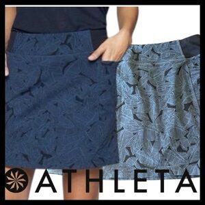Athleta Navy/Blue Tropical Excursion Athletic Tennis Golf Skort Skirt (S)